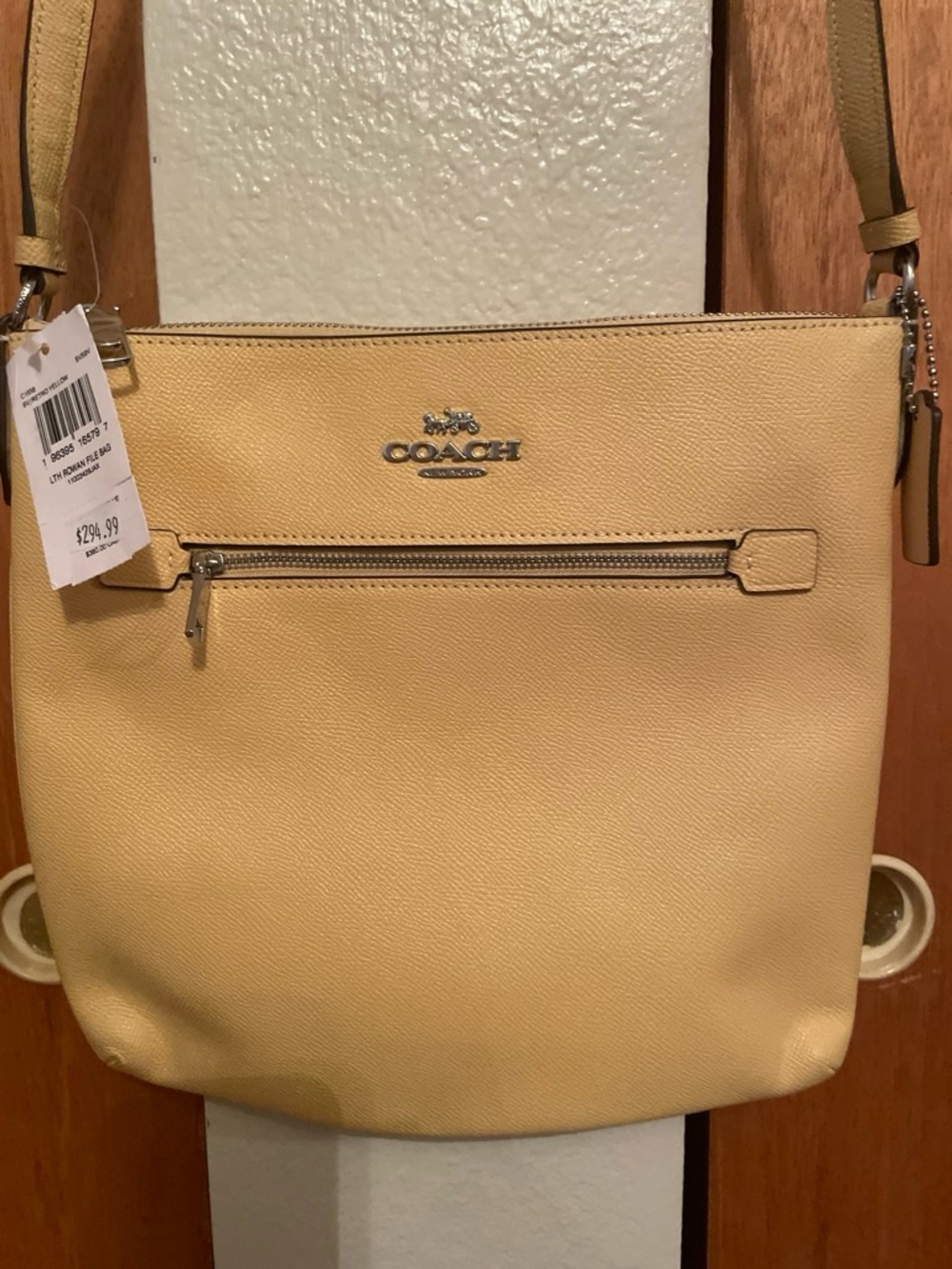 Coach Pebble Leather Crossbody in Soft Yellow